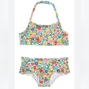 Mini Boden Floral Halter Two-Piece Bikini in Red, Blue, Green, Yellow, Pink